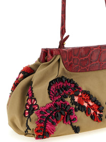 Dries Van Noten Embroidery Clutch Gold