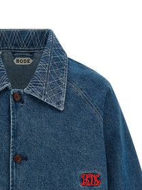 Bode Embroidery Denim Jacket Blue