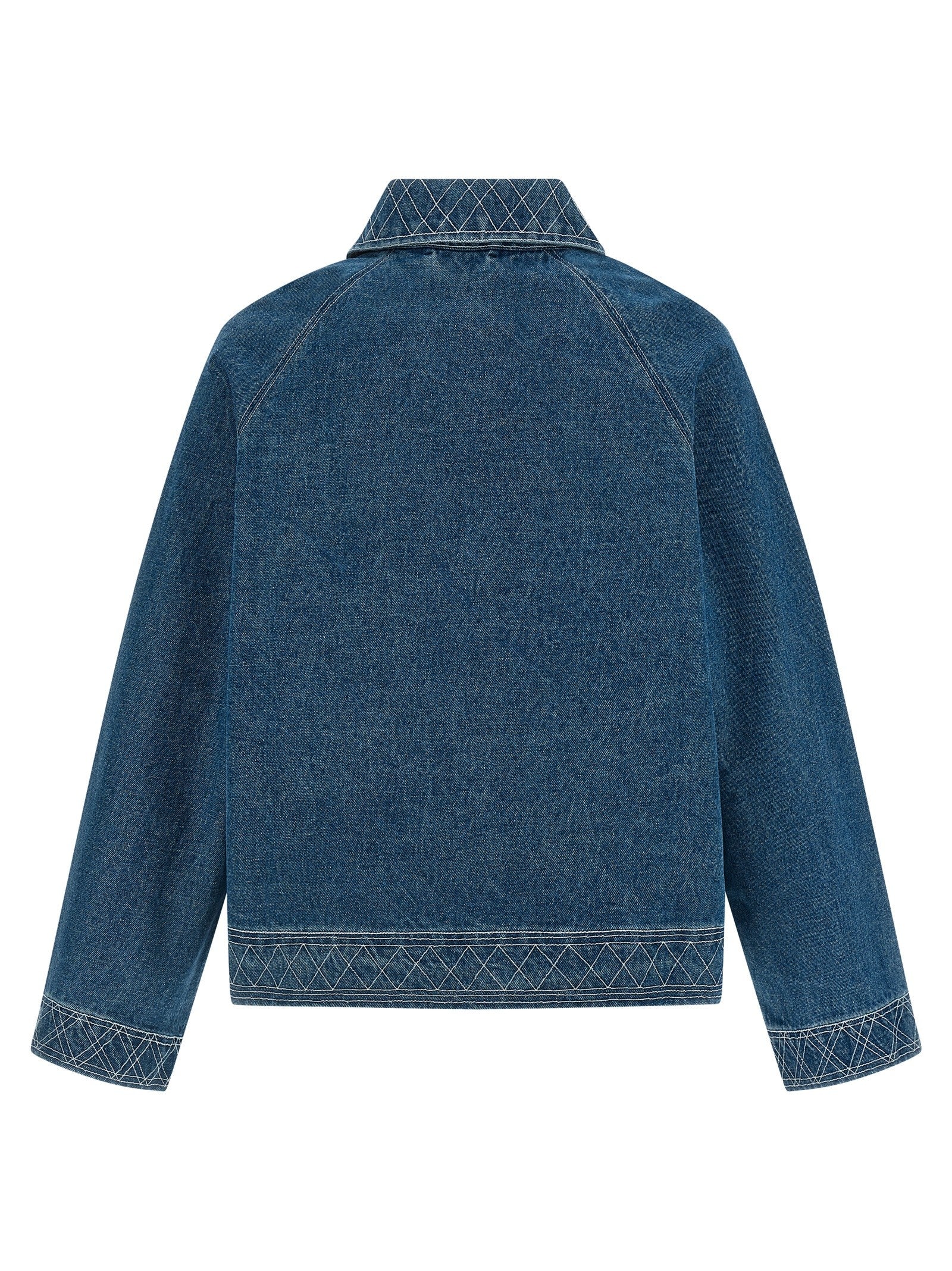 Bode Embroidery Denim Jacket Blue