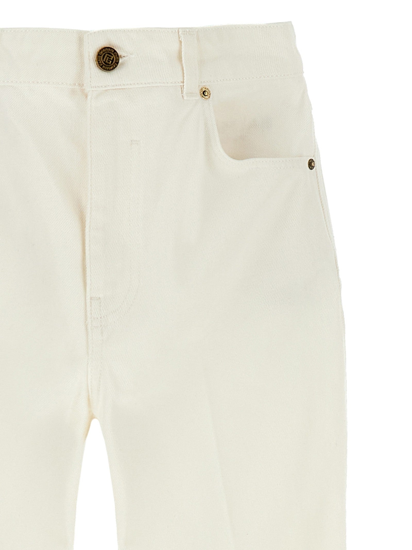 Balmain Embroidery Jeans White