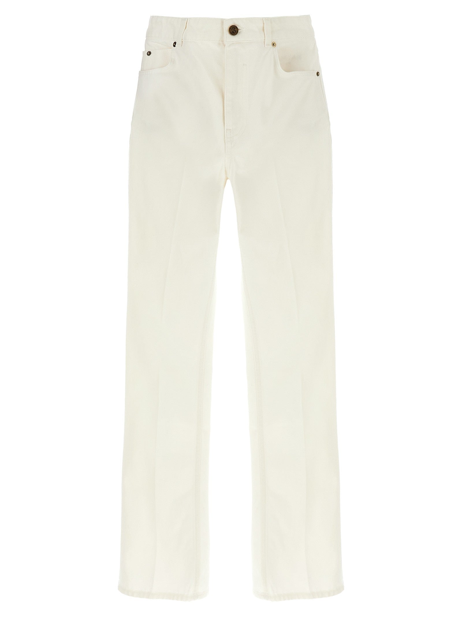 Balmain Embroidery Jeans White