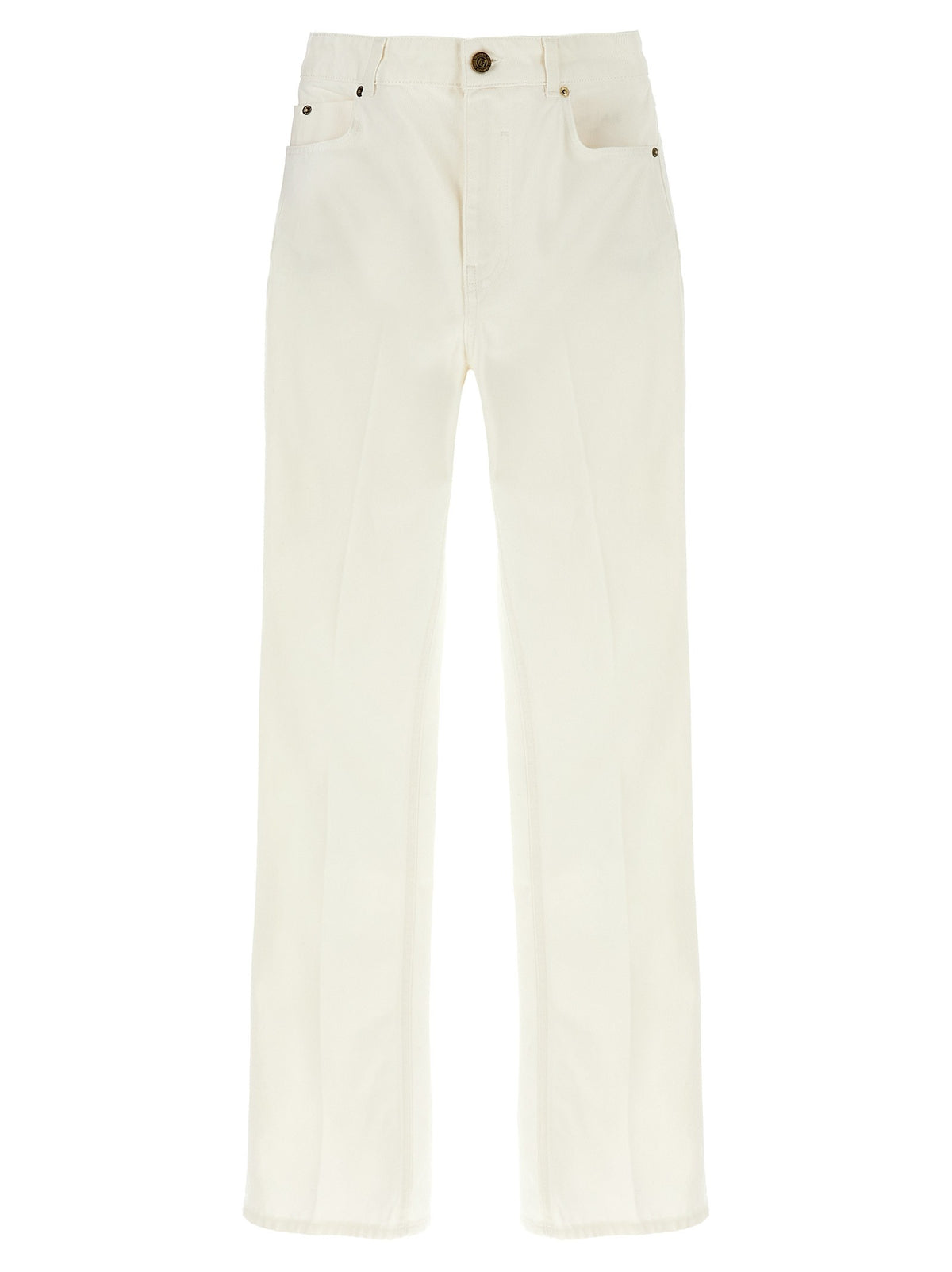 Balmain Embroidery Jeans White