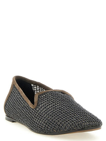 Brunello Cucinelli Embroidery Mesh Loafers Brown, view 2