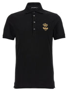 Dolce&amp;Gabbana Embroidery Piquet Polo Black