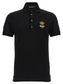 Dolce&amp;Gabbana Embroidery Piquet Polo Black