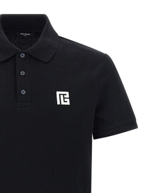 Balmain Embroidery Polo Shirt White