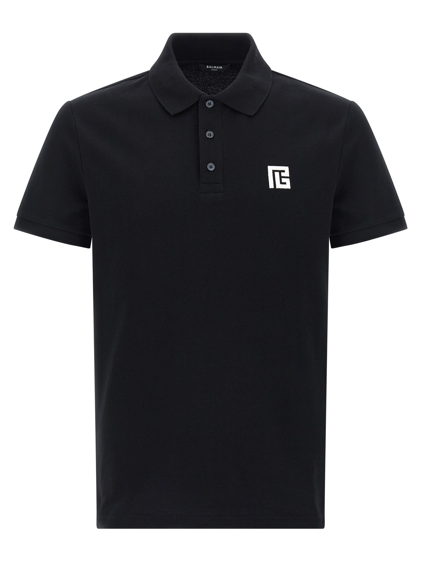 Balmain Embroidery Polo Shirt White