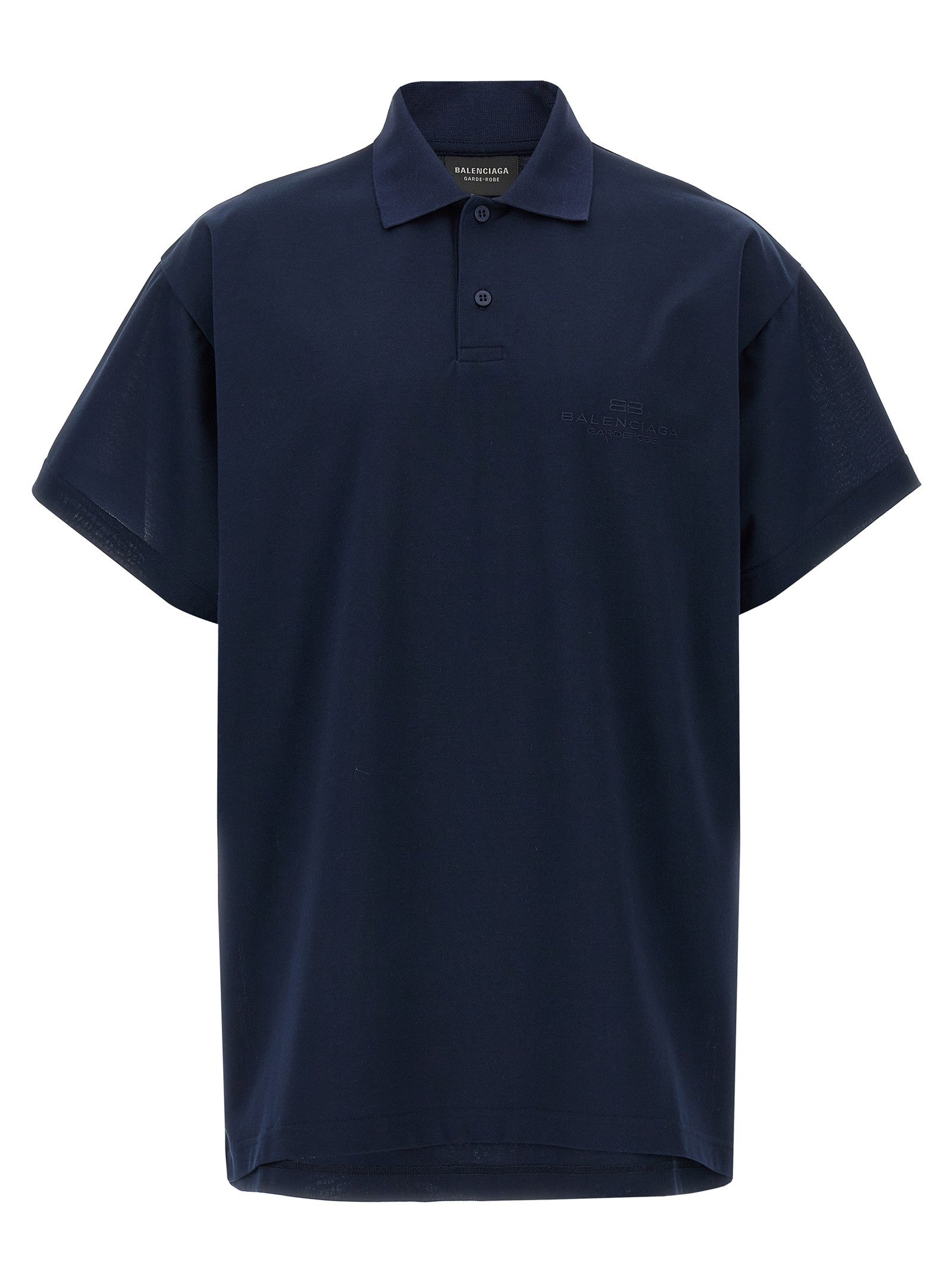 Balenciaga Embroidery Polo Shirt Blue