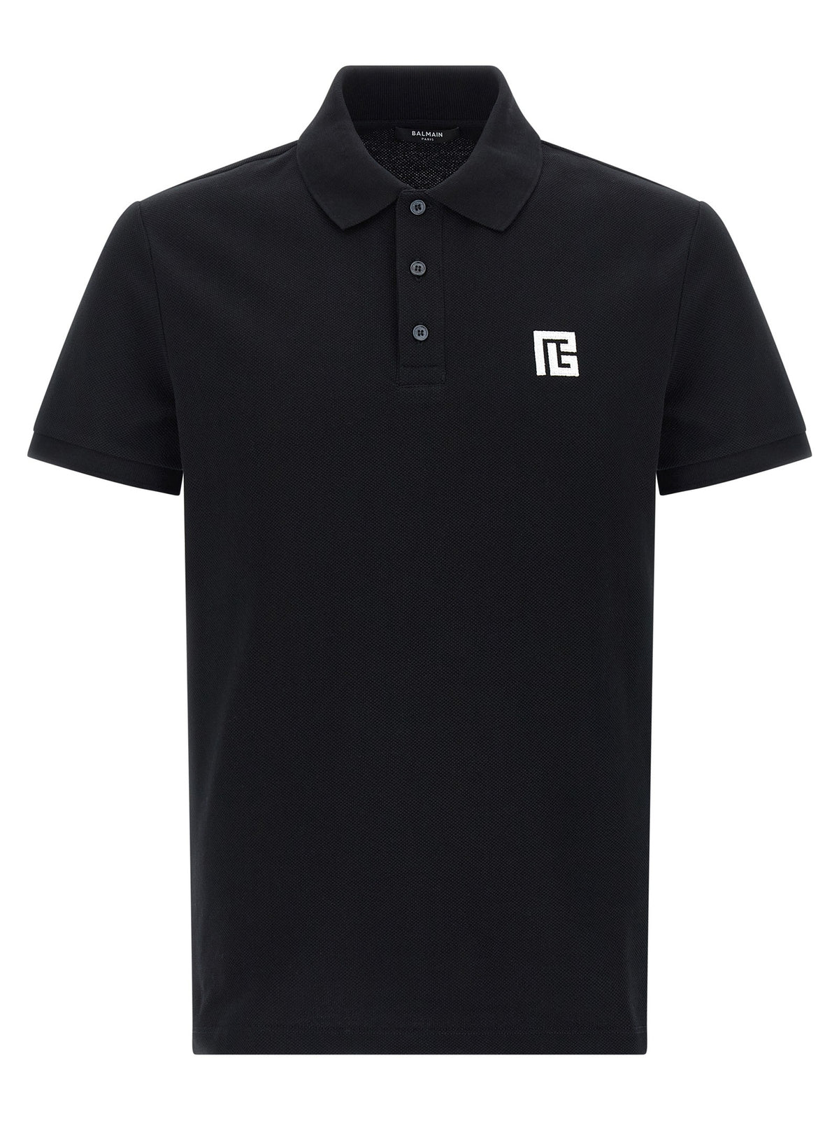 Balmain Embroidery Polo Shirt White