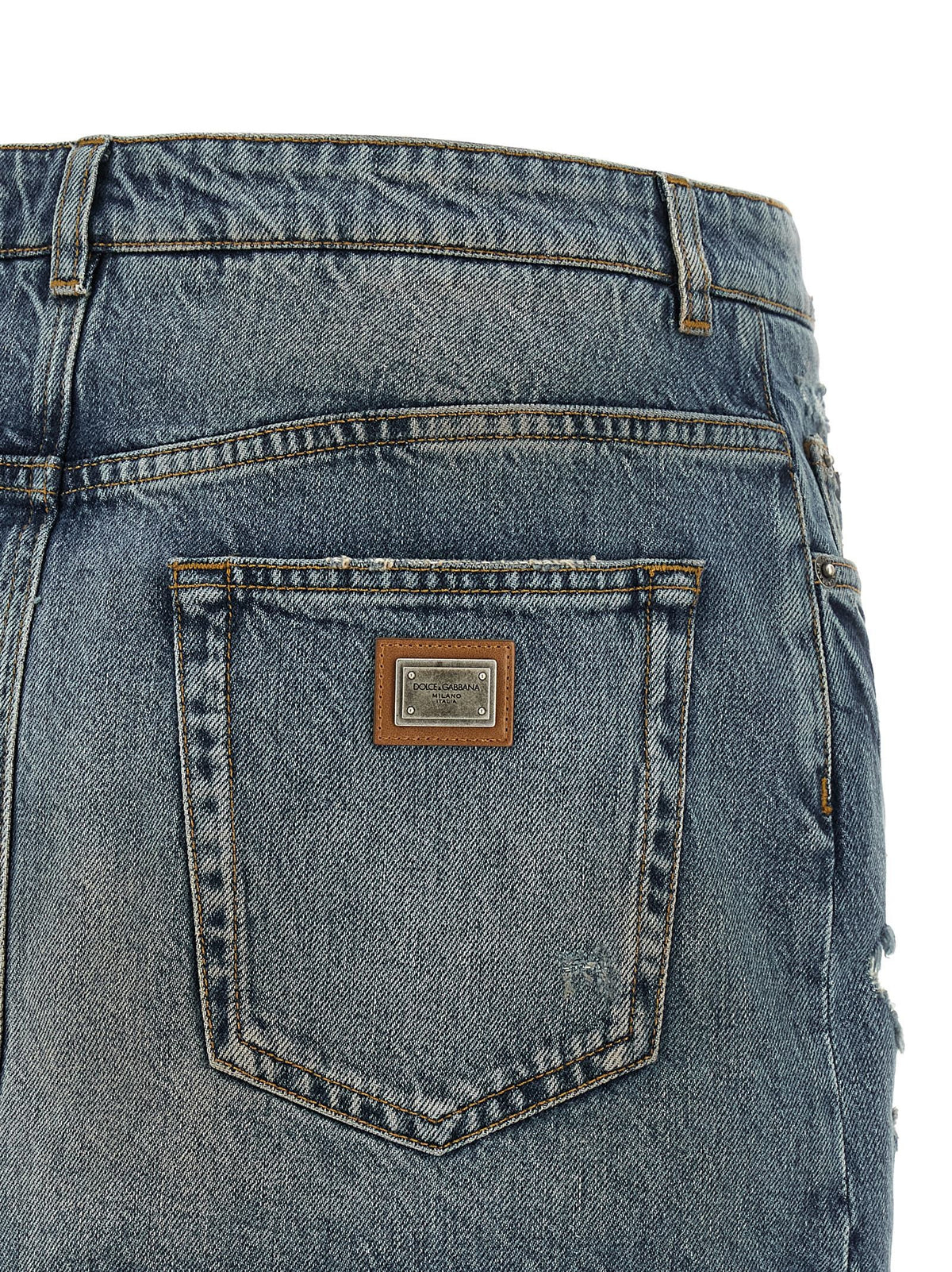 Dolce&amp;Gabbana Embroidery Skirt Blue, view 4