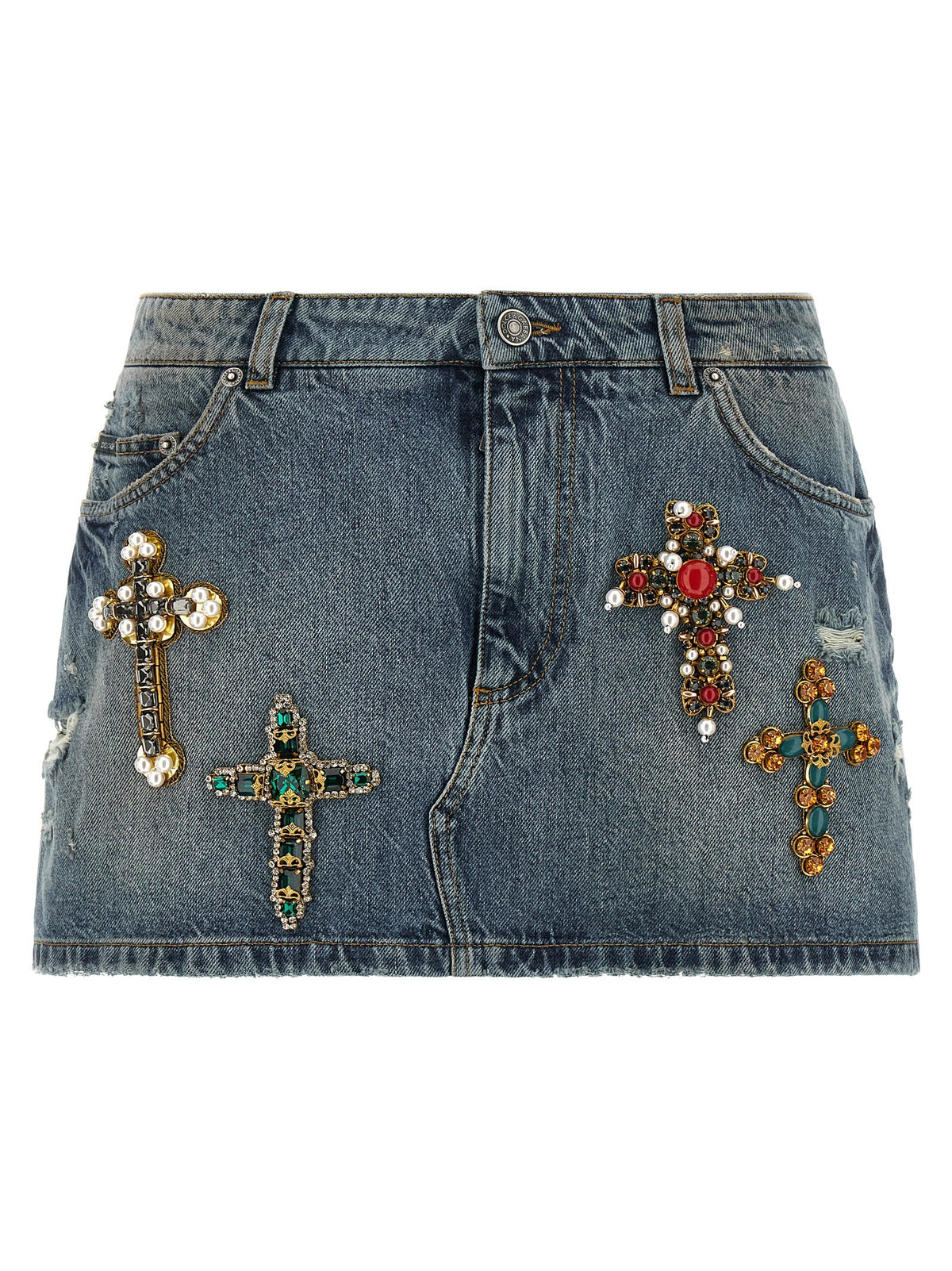 Dolce&amp;Gabbana Embroidery Skirt Blue