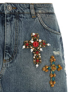 Dolce&amp;Gabbana Embroidery Skirt Blue, view 3