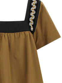 PRADA Embroidery Top Beige