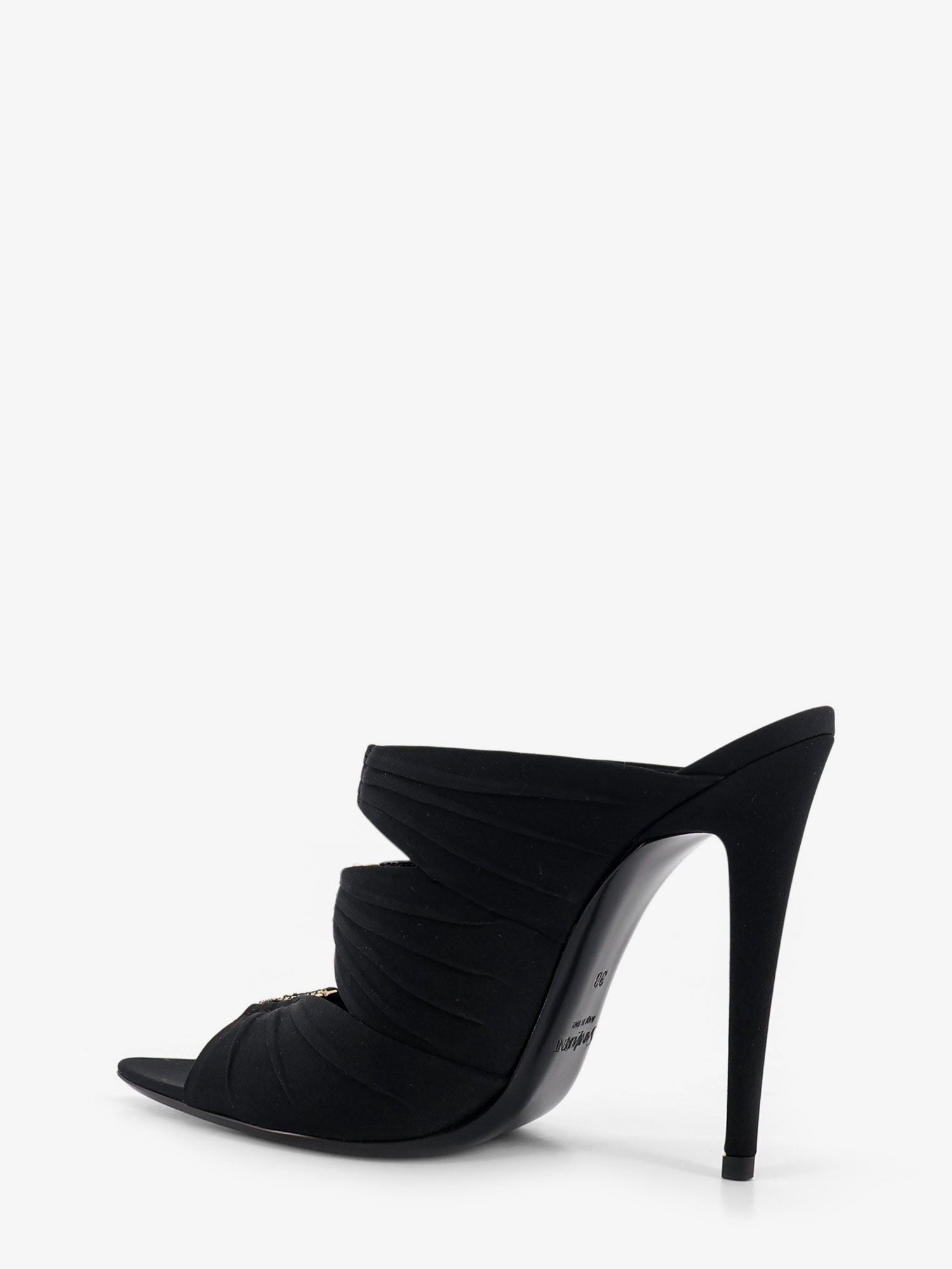 Saint Laurent Women's Emilie Satin Sandals Black