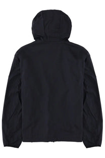 Emporio armani men’s black hooded jacket with sleek minimalist design and smooth fabric