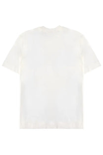 Emporio Armani men’s white cotton t-shirt with relaxed fit and short sleeves for casual wear