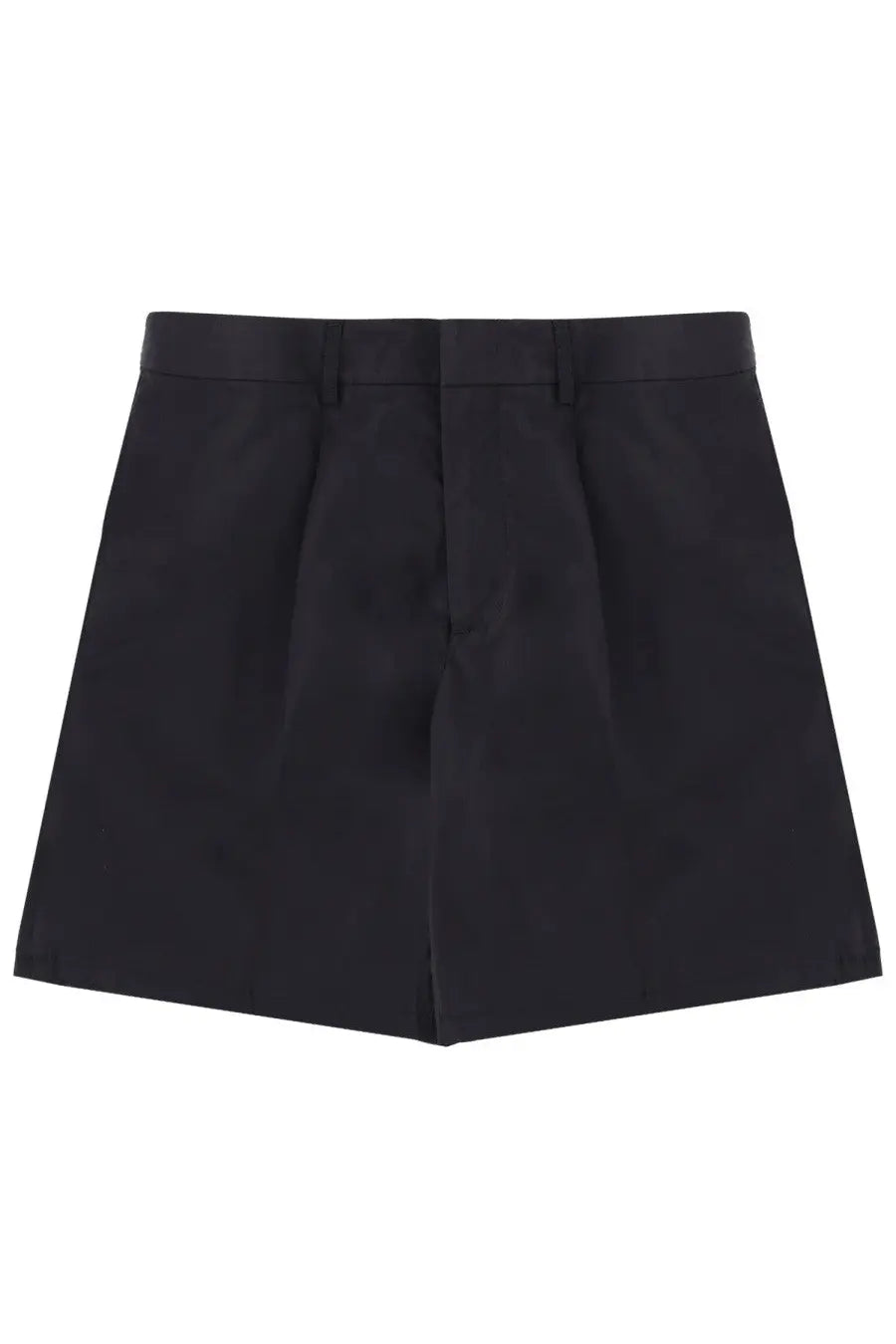 Emporio armani men’s black pleated shorts with structured waistband and tailored lines in cotone cotton fabric