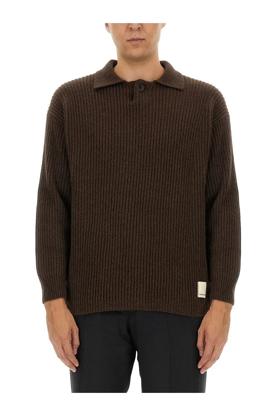 Emporio Armani Men's Wool Jersey Brown