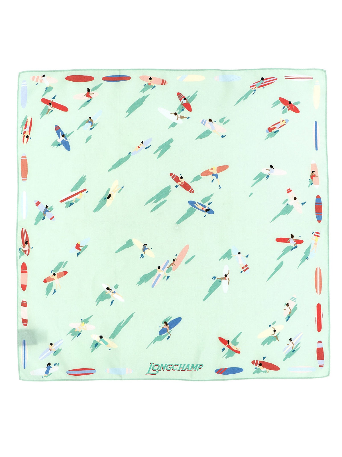 Longchamp En Attendant La Vague Print Scarf Gold, view 2