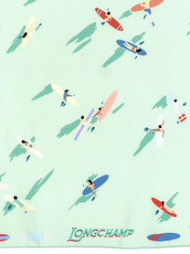 Longchamp En Attendant La Vague Print Scarf Gold