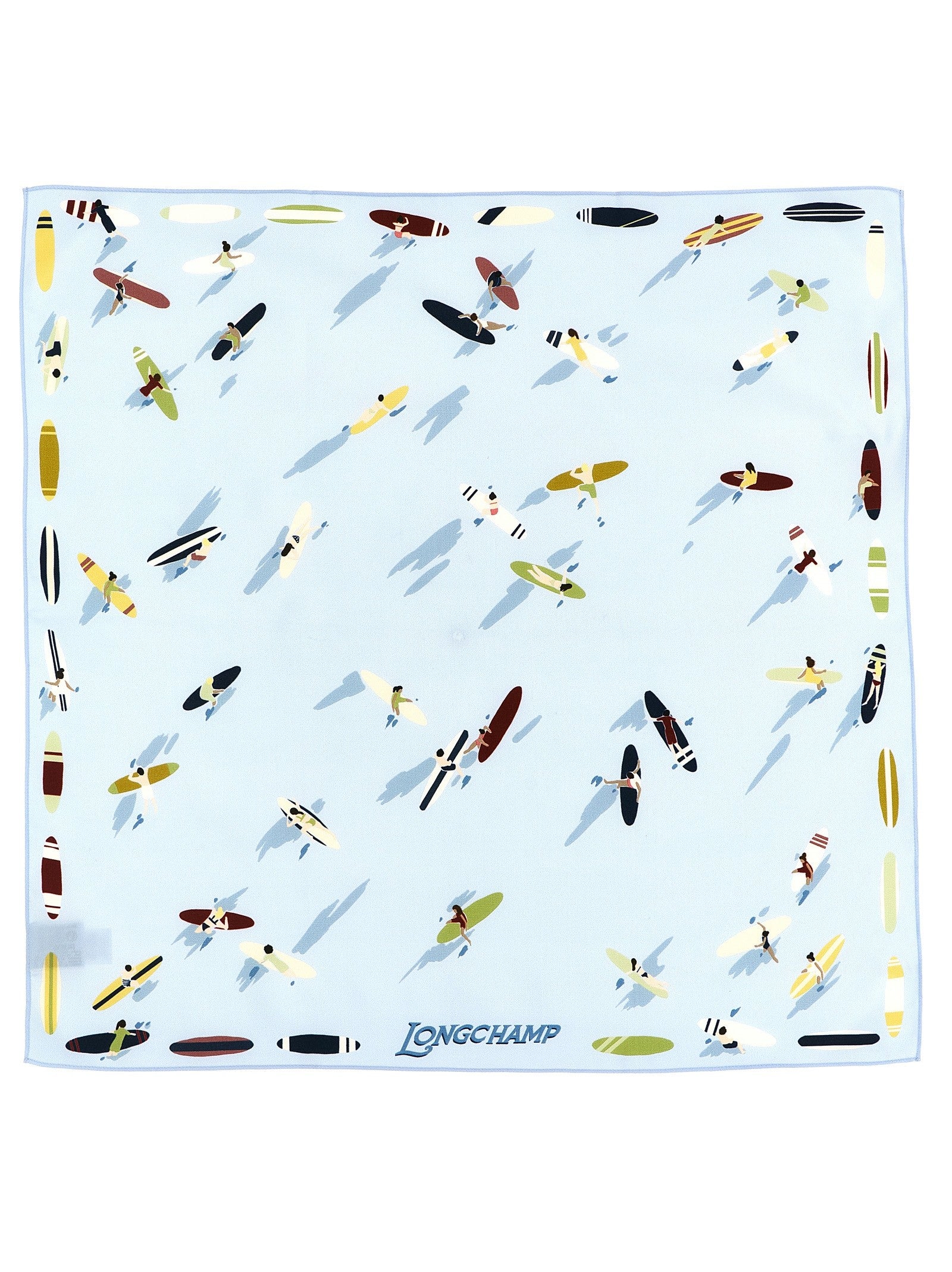Longchamp En Attendant La Vague Scarf Blue