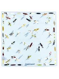 Longchamp En Attendant La Vague Scarf Blue