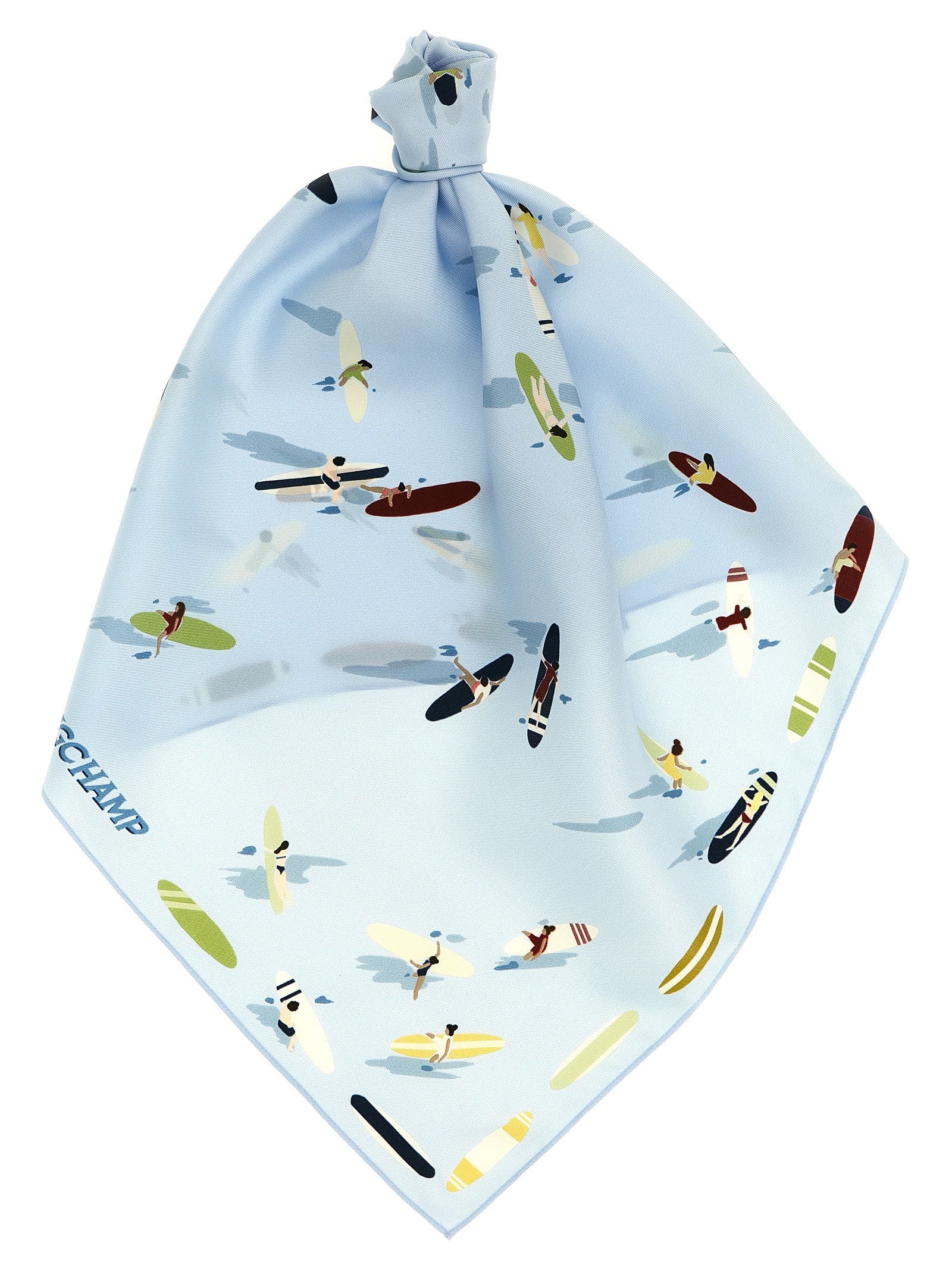 Longchamp En Attendant La Vague Scarf Blue