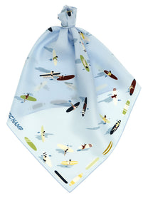 Longchamp En Attendant La Vague Scarf Blue