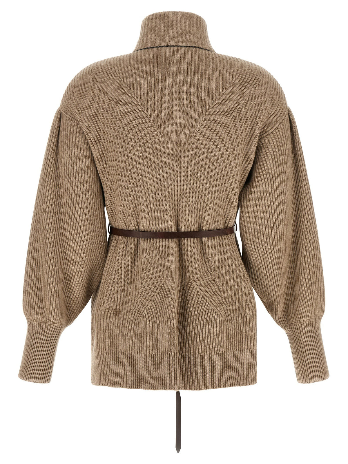 Brunello Cucinelli Women's And Silk Blend Cardigan Brown, view 2