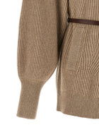 Brunello Cucinelli Women's And Silk Blend Cardigan Brown, view 4