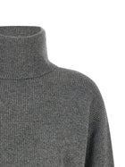 Brunello Cucinelli English Ribbed Sweater Grey, view 3