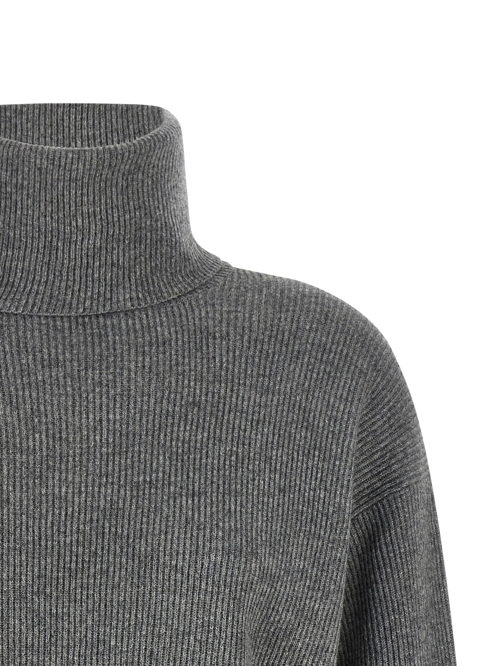 Brunello Cucinelli English Ribbed Sweater Grey