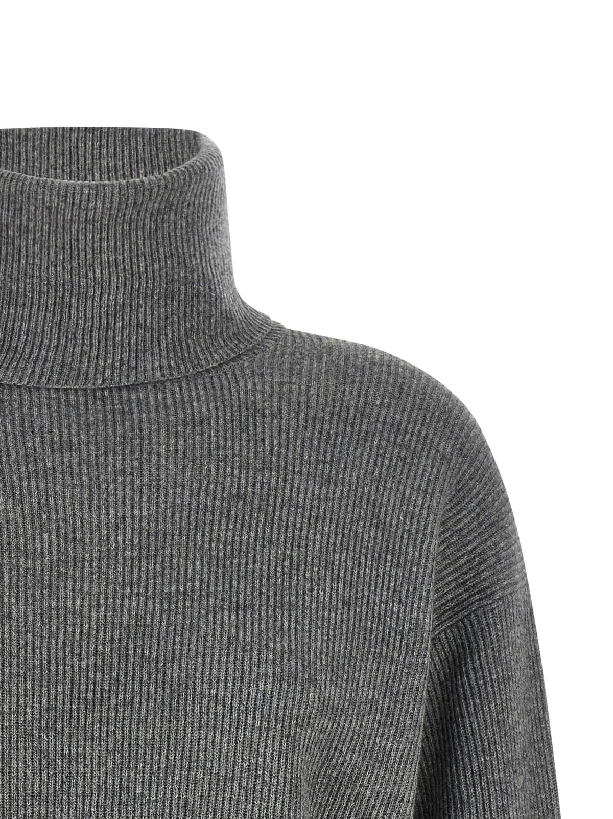 Brunello Cucinelli English Ribbed Sweater Grey, view 3