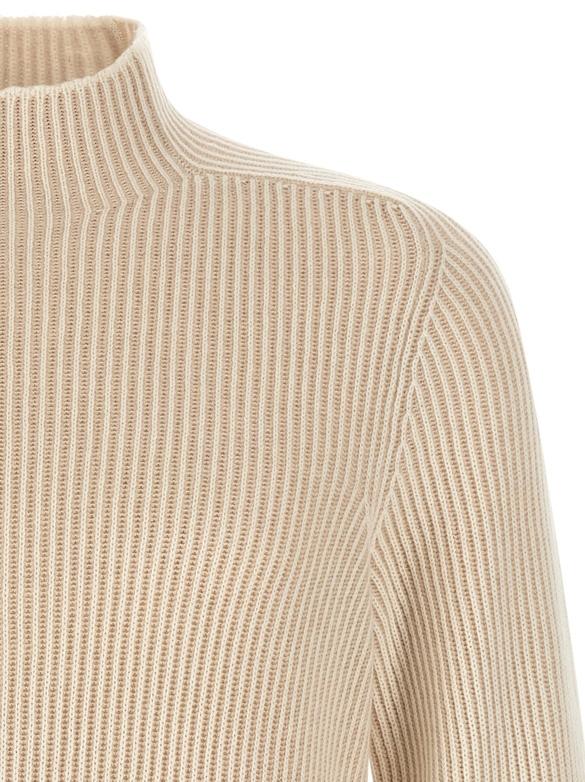 Brunello Cucinelli English Ribbed Sweater Beige, view 3