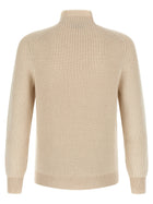 Brunello Cucinelli English Ribbed Sweater Beige, view 2