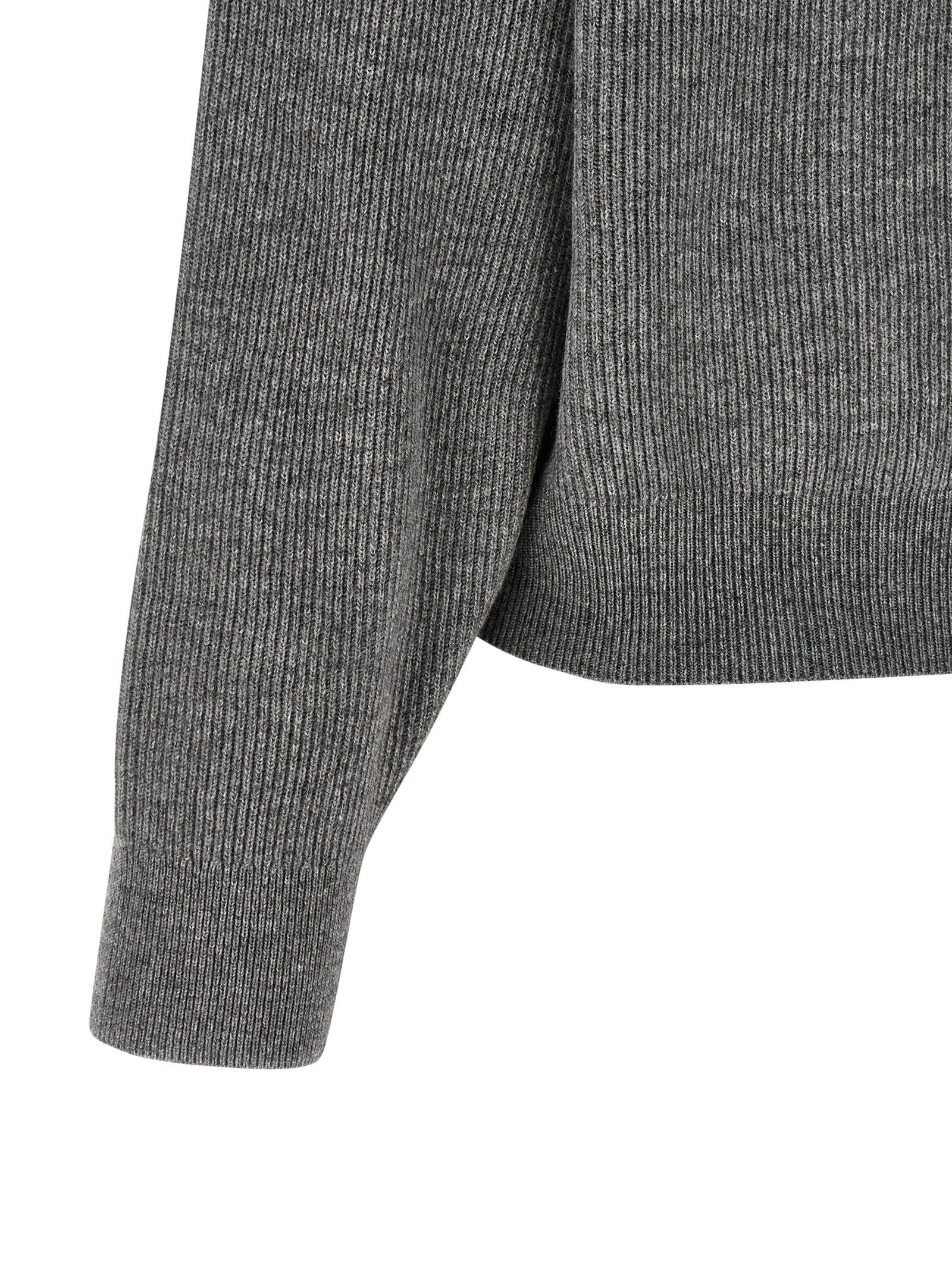 Brunello Cucinelli English Ribbed Sweater Grey