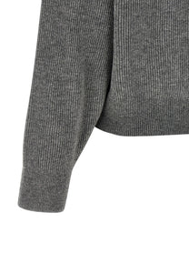 Brunello Cucinelli English Ribbed Sweater Grey