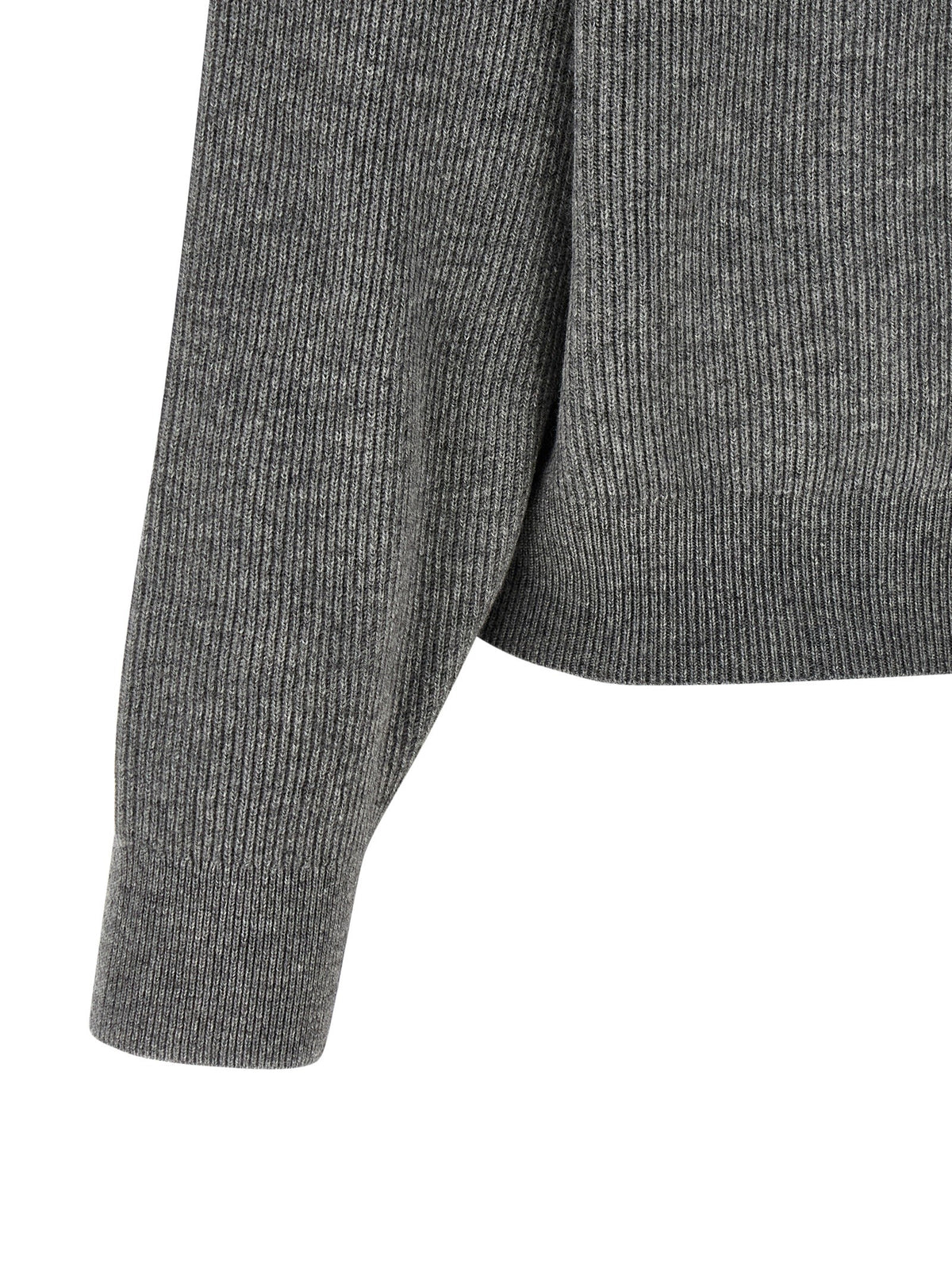 Brunello Cucinelli English Ribbed Sweater Grey, view 4