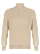 Brunello Cucinelli English Ribbed Sweater Beige