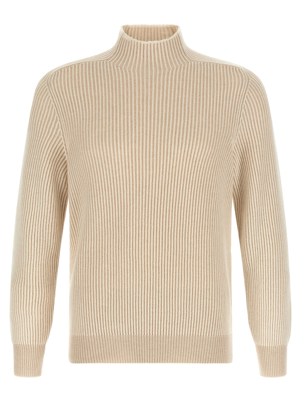 Brunello Cucinelli English Ribbed Sweater Beige