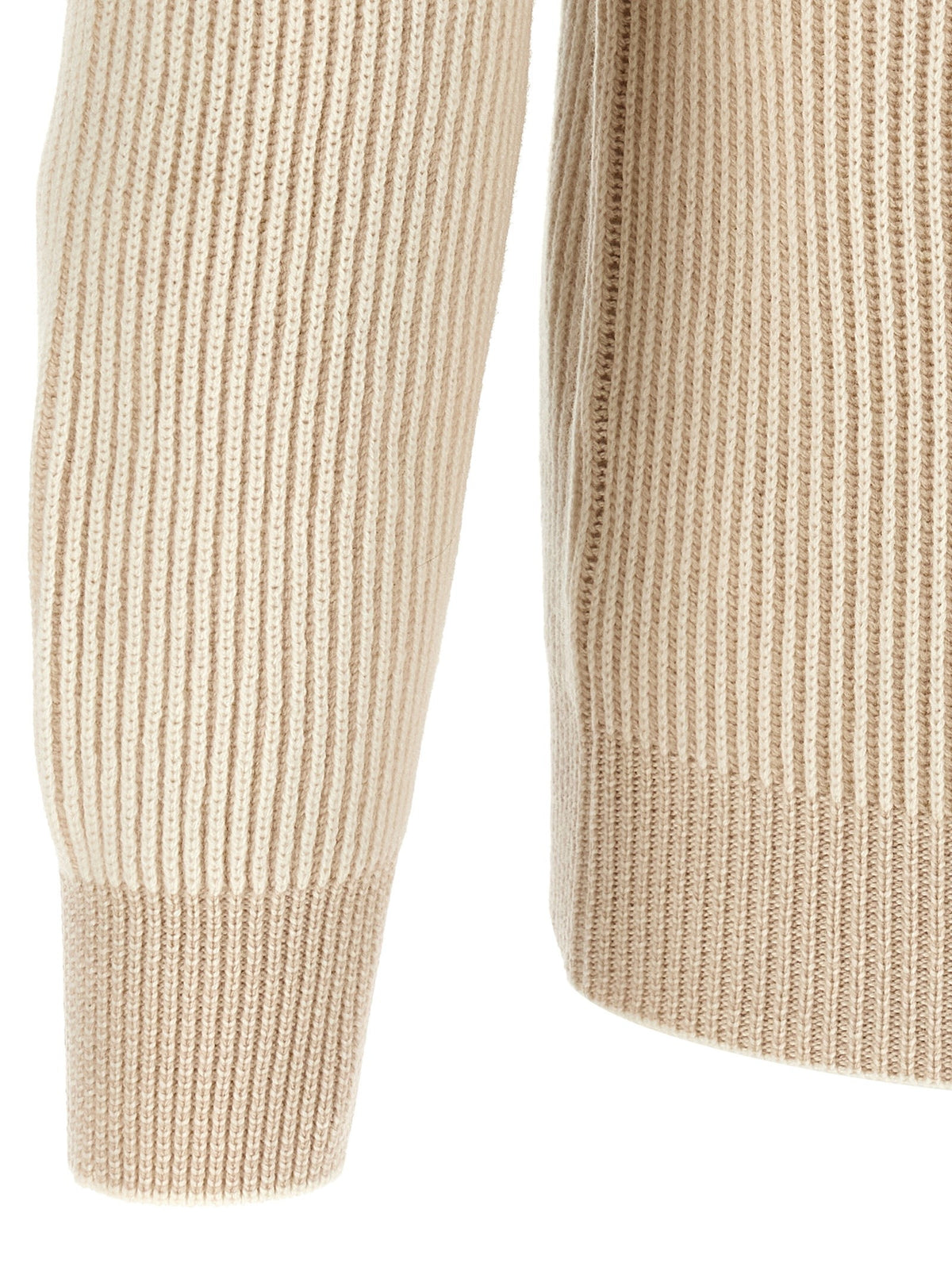 Brunello Cucinelli English Ribbed Sweater Beige