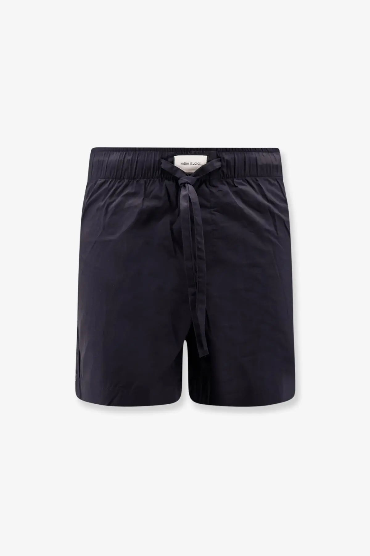 Entire studios unisex black cotton bermuda shorts with sleek minimalist design and elastic drawstring waistband