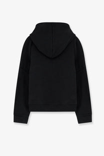 Entire Studios unisex eternal zip black cotton sweatshirt with relaxed fit and ribbed cuffs