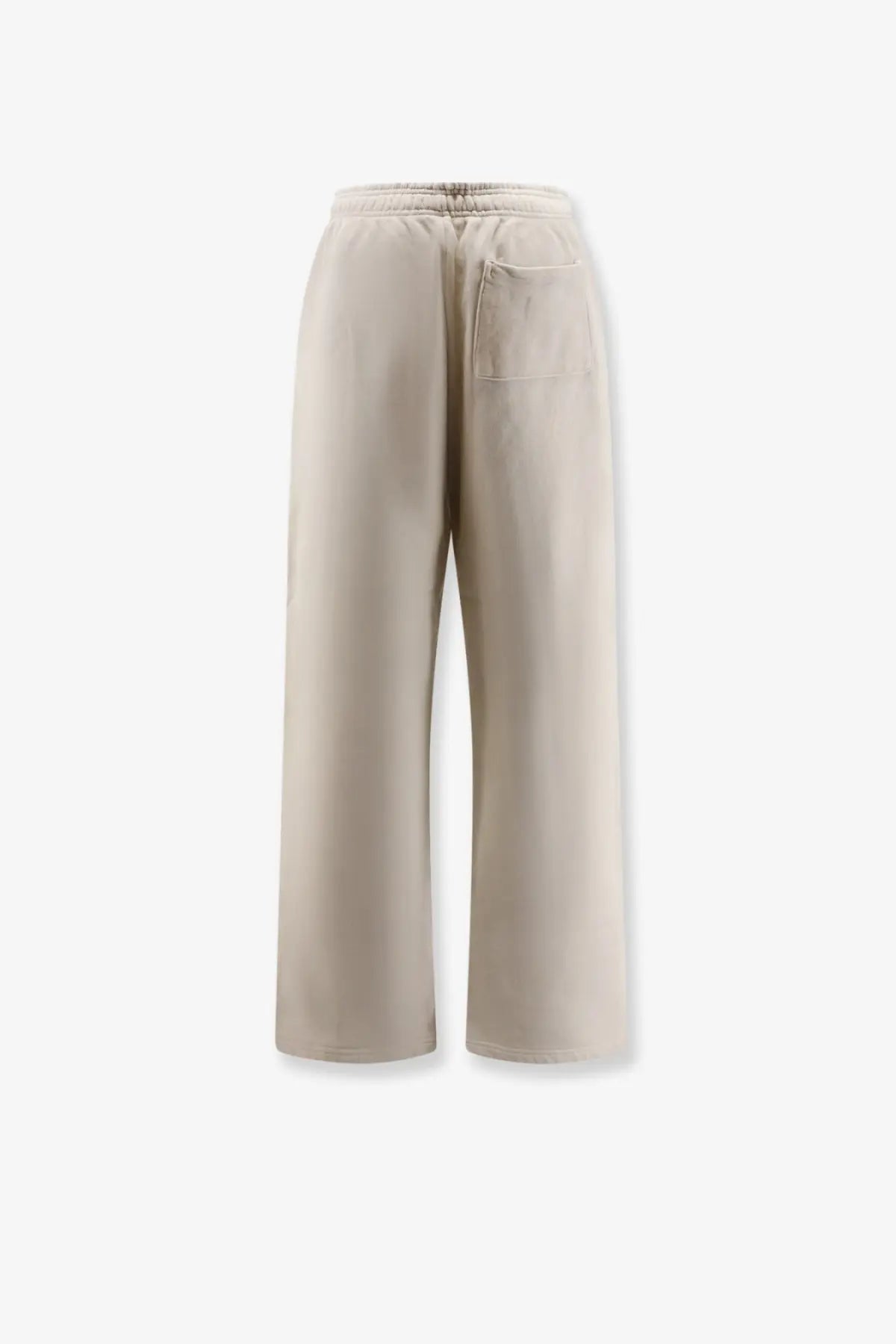 Beige entire studios women’s cotton wide-leg jogging trousers with elastic waistband and single side pocket