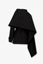 Entire Studios Women's Mini Scarf Cotton Coat Black, view 2