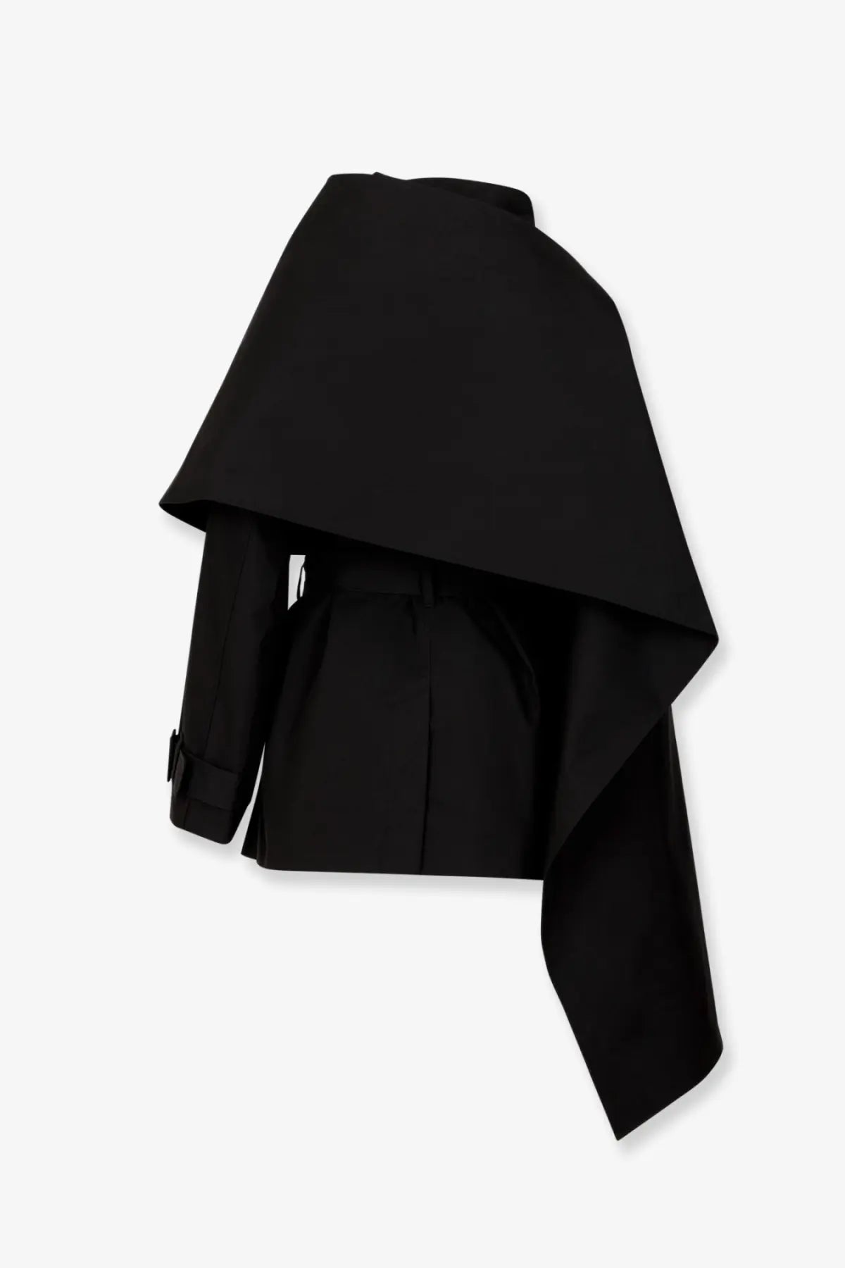 Entire Studios Women's Mini Scarf Cotton Coat Black, view 2