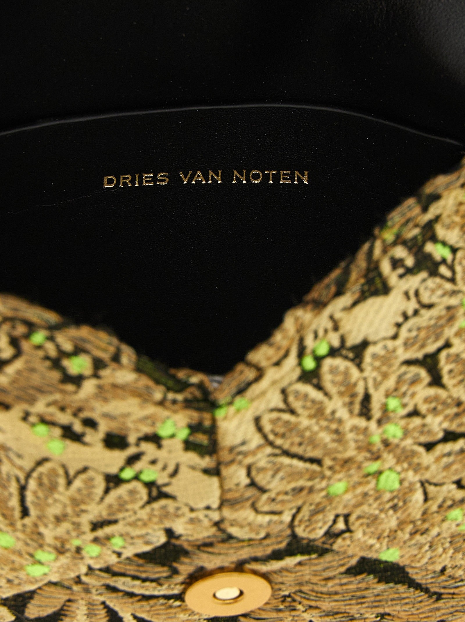 Dries Van Noten Envelope Clutch Gold
