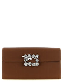 Roger Vivier Envelope Flap Dragonfly Flow Clutch Brown