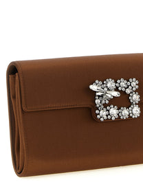 Roger Vivier Envelope Flap Dragonfly Flow Clutch Brown