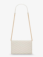 Saint Laurent Women's Envelope Leather Crossbody Bag White, view 2